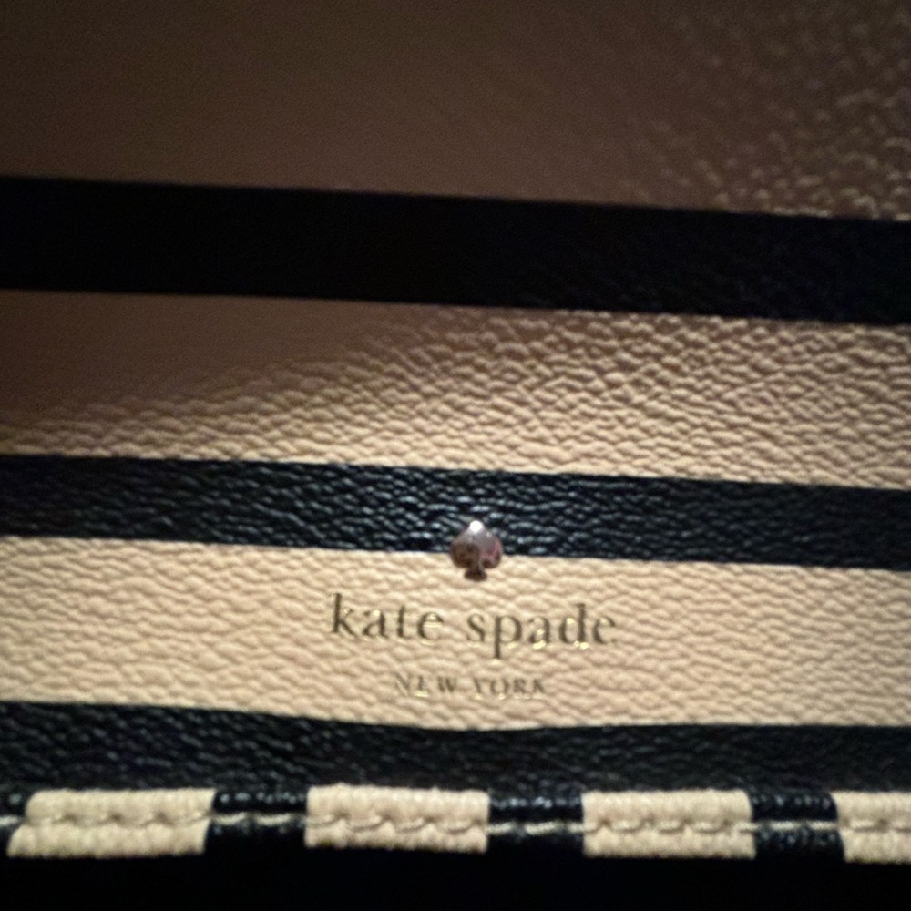 Black and tan, striped Kate Spade, Crossbody bag